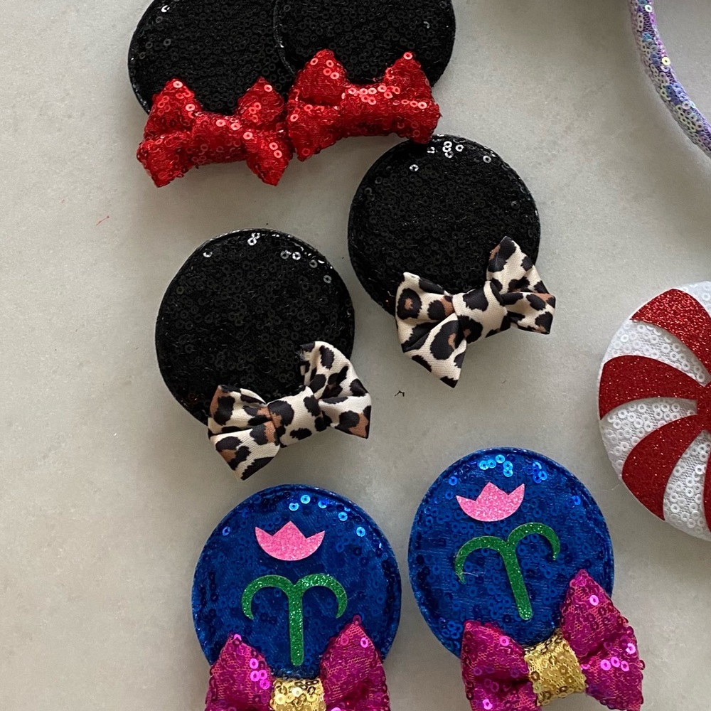 Minnie Mickey Ears Clip On Set of 3